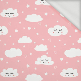 SLEEPING CLOUDS (PASTEL SKY) / salmon pink - looped knit fabric