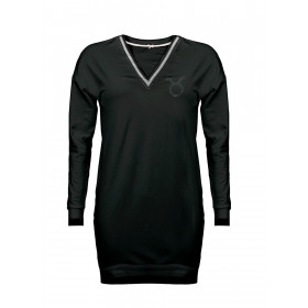 Tunic with transfer rhinestones "LUCY" - black S-M - sewing set