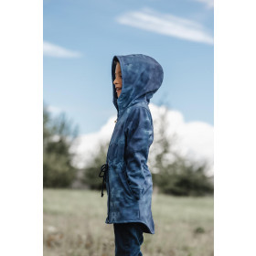 KIDS PARKA (ARIEL) - CAMOUFLAGE pat. 2 / dark blue - softshell