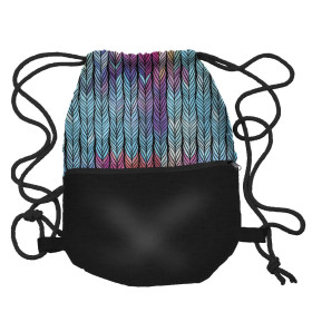 GYM BAG WITH POCKET - BRAID / rainbow - sewing set