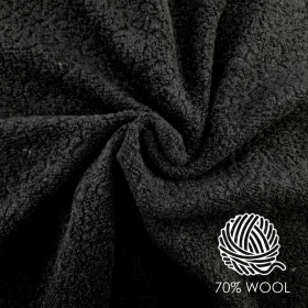 Sweater Knit Fabric - Wool BERGEN / BLACK