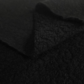 BLACK - Sweater Knit Fabric - Wool BERGEN