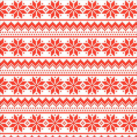 CUSHION PANEL - ALPINE FLOWERS / red stripes