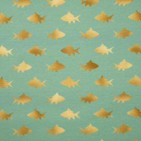 GOLDEN FISH (GOLDEN OCEAN) / mint - single jersey with elastane 