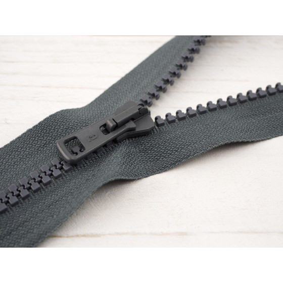 Plastic Zipper 5mm open-end 70cm - dark grey