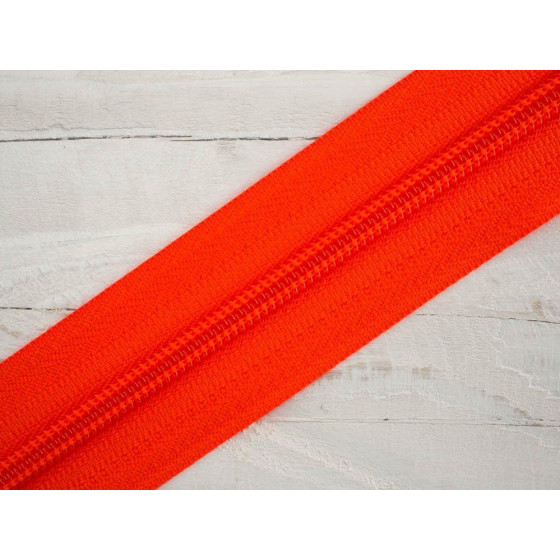 Zipper tape 5mm neon orange - 1002