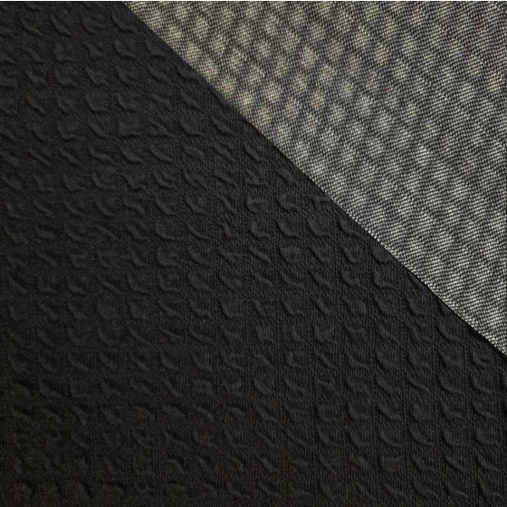 3D knitwear - cotton jacquard/ D-16 BLACK