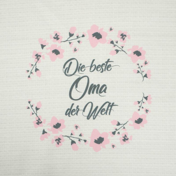 Die beste Oma der Welt/ canvas - Cotton woven fabric panel (50cmx75cm)