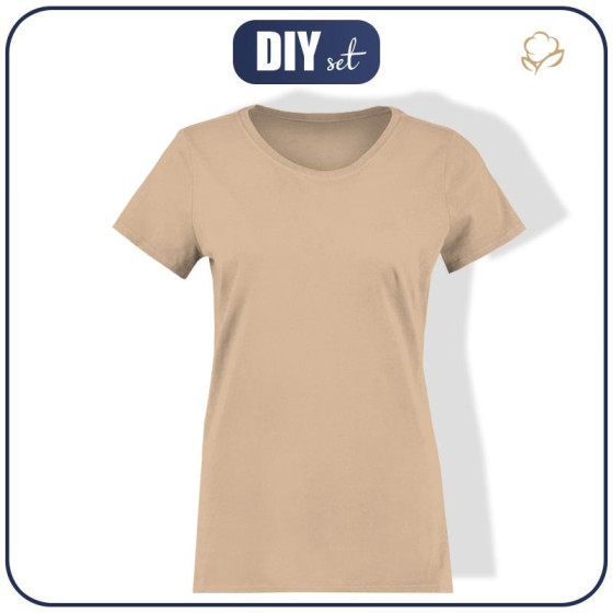 WOMEN’S T-SHIRT - HAZELNUT / beige - single jersey