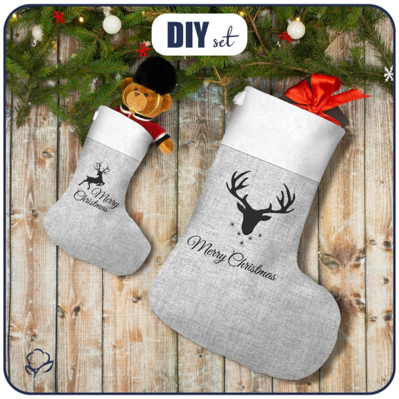 Christmas Stocking Set - MERRY CHRISTMAS / REINDEERS PAT. 2 