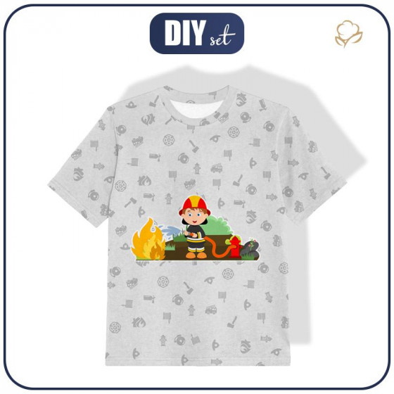 KID’S T-SHIRT - FIREFIGHTER / acid (grey) - single jersey 