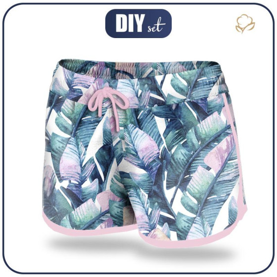 Women’s boardshorts - WATERCOLOR LEAVES - sewing set