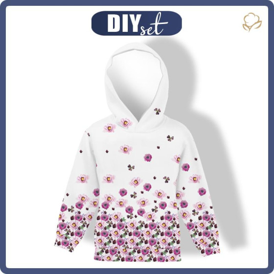 KID'S HOODIE (ALEX) - FLOWERS AND CLOVER (IN THE MEADOW) - sewing set