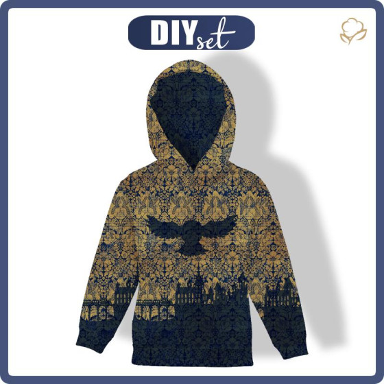 KID'S HOODIE (ALEX) - OWL / MAGIC DAMASCO pat. 1 (MAGIC SCHOOL) - sewing set