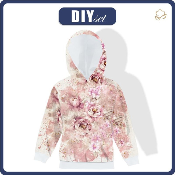 KID'S HOODIE (ALEX) - WATERCOLOR FLOWERS Pat. 6 - sewing set