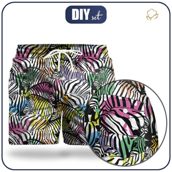 Men's swim trunks - RAINBOW ZEBRAS no. 2 - sewing set