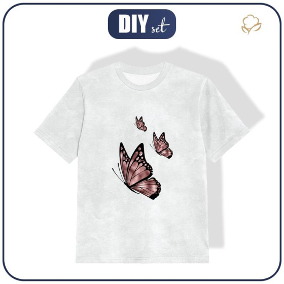 KID’S T-SHIRT - BUTTERFLY pat. 3 (GLITTER BUTTERFLIES) - single jersey