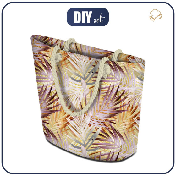 TOTE BAG - PALM LEAVES pat. 2 (gold) - sewing set