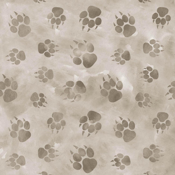 PAW PRINTS / BEIGE (SNOW LEOPARDS)