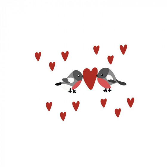 BIRDS IN LOVE PAT. 2 / white (BIRDS IN LOVE) - panel 50cm x 60cm
