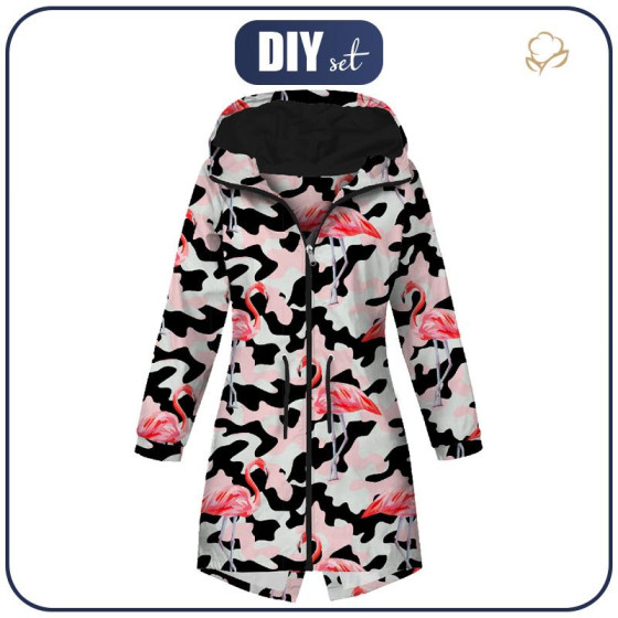 WOMEN'S PARKA (ANNA) - CAMOUFLAGE FLAMINGOS - softshell