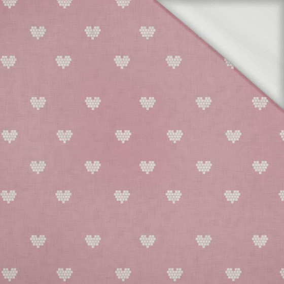 HEARTS / (acid) pink (NORWEGIAN PATTERNS) - looped knit fabric