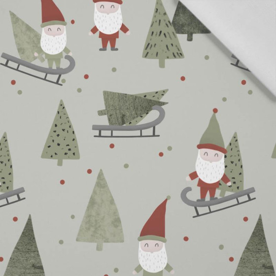 SLEDDING DWARFS (FOREST DWARFS) /LIGHT KHAKI - Cotton woven fabric