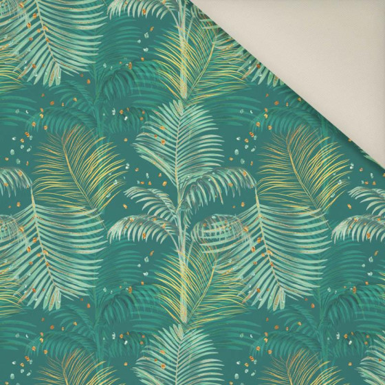 PALM LEAVES pat. 3 / green - Upholstery velour 