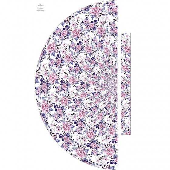 WILD ROSE FLOWERS PAT. 1 (BLOOMING MEADOW) (Very Peri) - skirt panel "MAXI" - crepe