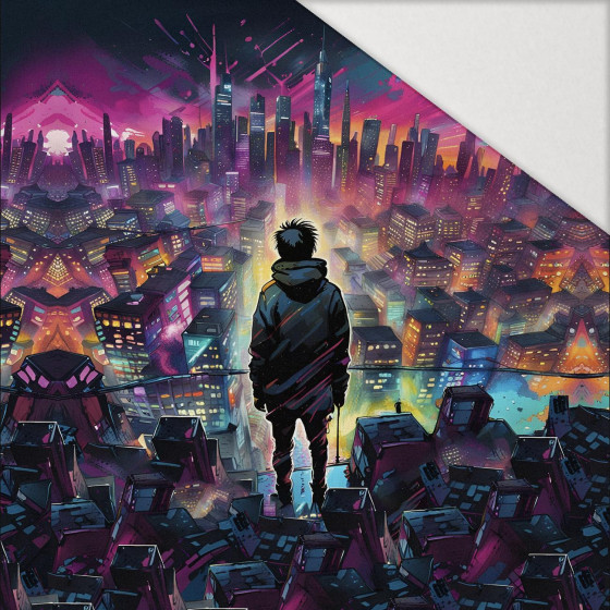 NEON GALAXY WZ.6 - panel (60cm x 50cm) Hydrophobic brushed knit