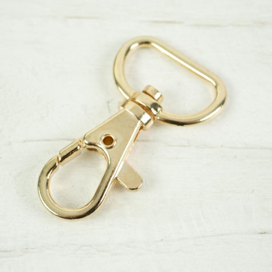 Metal snap hook 20 mm fish - gold