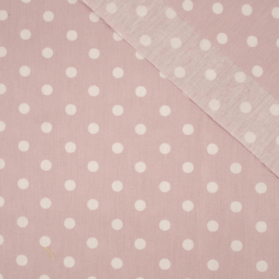 WHITE PEAS / DIRTY PINK - Cotton woven fabric
