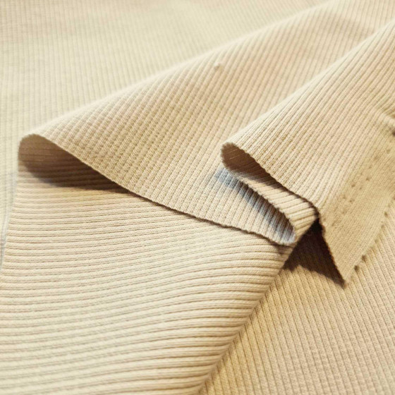 D-207 STRAW BEIGE - Ribbed knit fabric