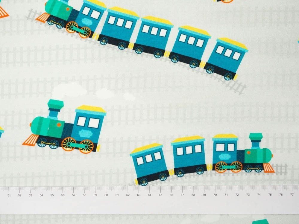 LOKOMOTYWY / niebieskie - single jersey z elastanem TE210