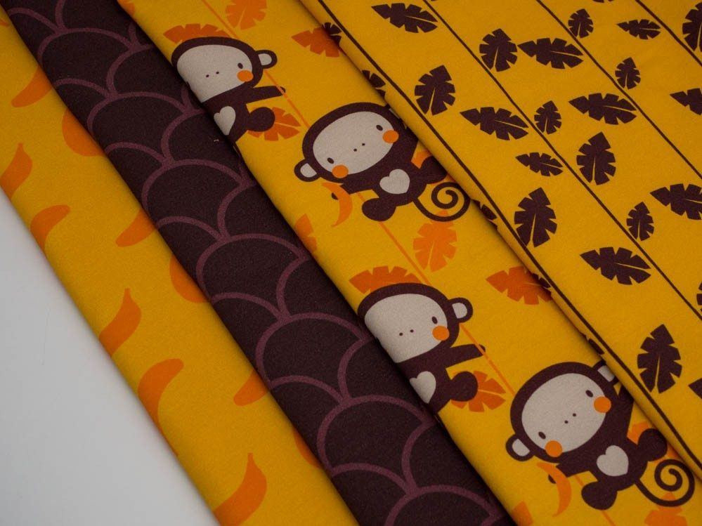 MAŁPI GAJ / banany - dresówka pętelkowa 