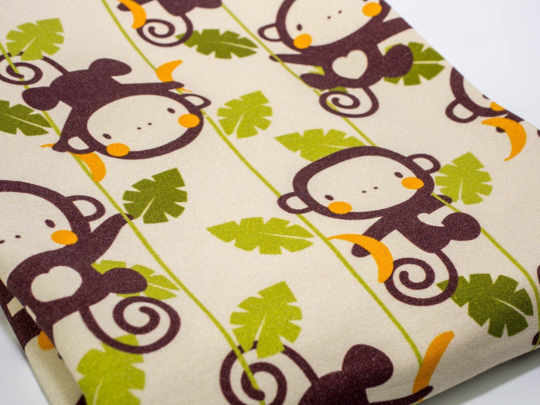 MAŁPI GAJ / beż - dresówka pętelkowa 