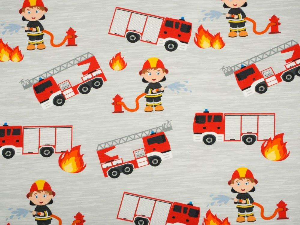 WOZY STRAŻACKIE / ogień - Jersey wiskozowy WE210