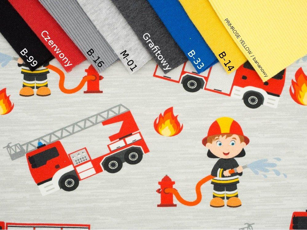 WOZY STRAŻACKIE / ogień - Jersey wiskozowy WE210