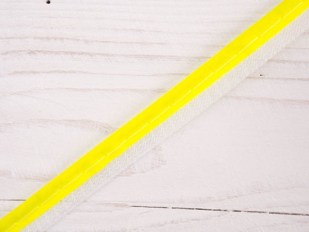 Taśma z wypustką odblaskowa - neon żółty / biała