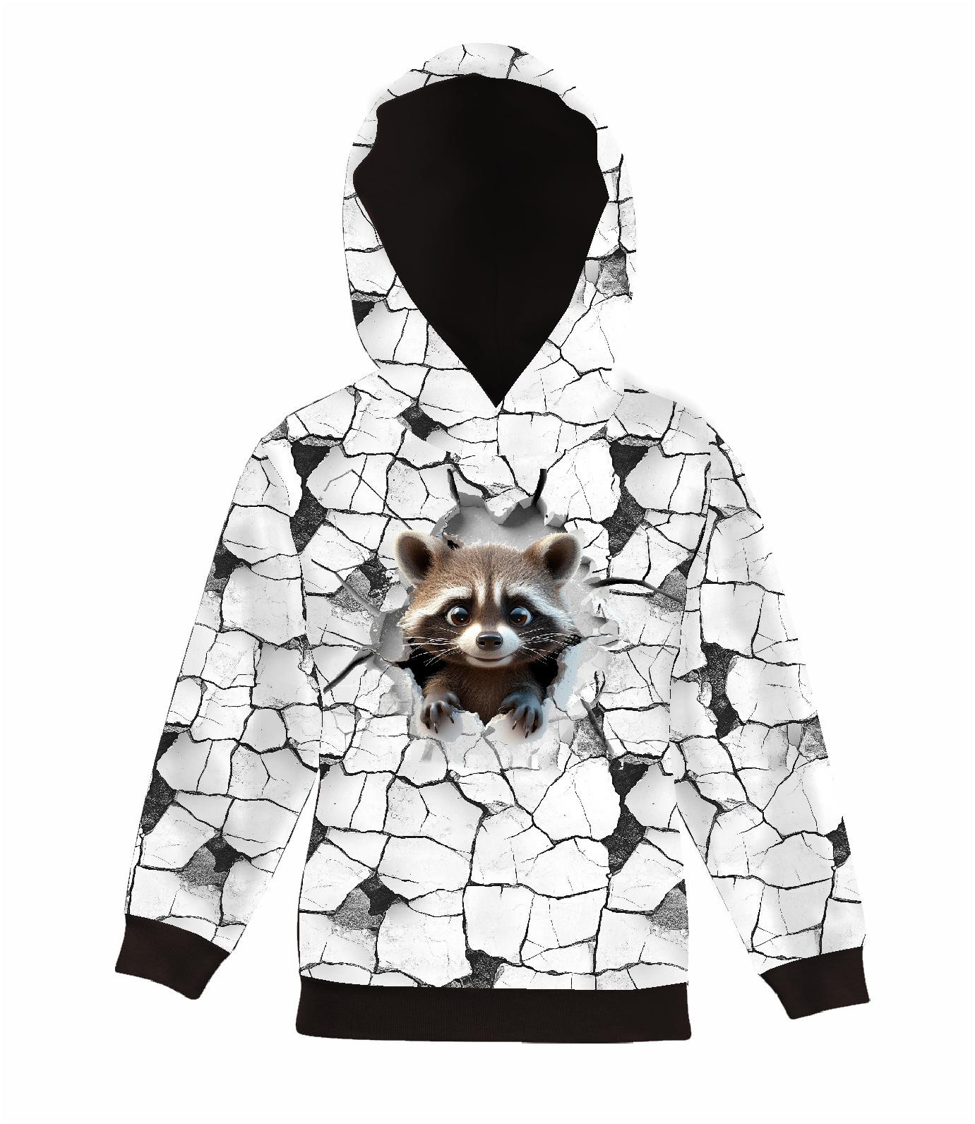 ANIMALS CRACKED wz.2 (raccoon) - panel (60cm x 50cm)