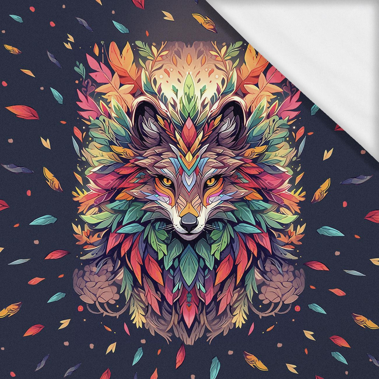 ANIMALS MANDALA wz.1 (fox) - panel (75cm x 80cm) - single jersey z elastanem ITY