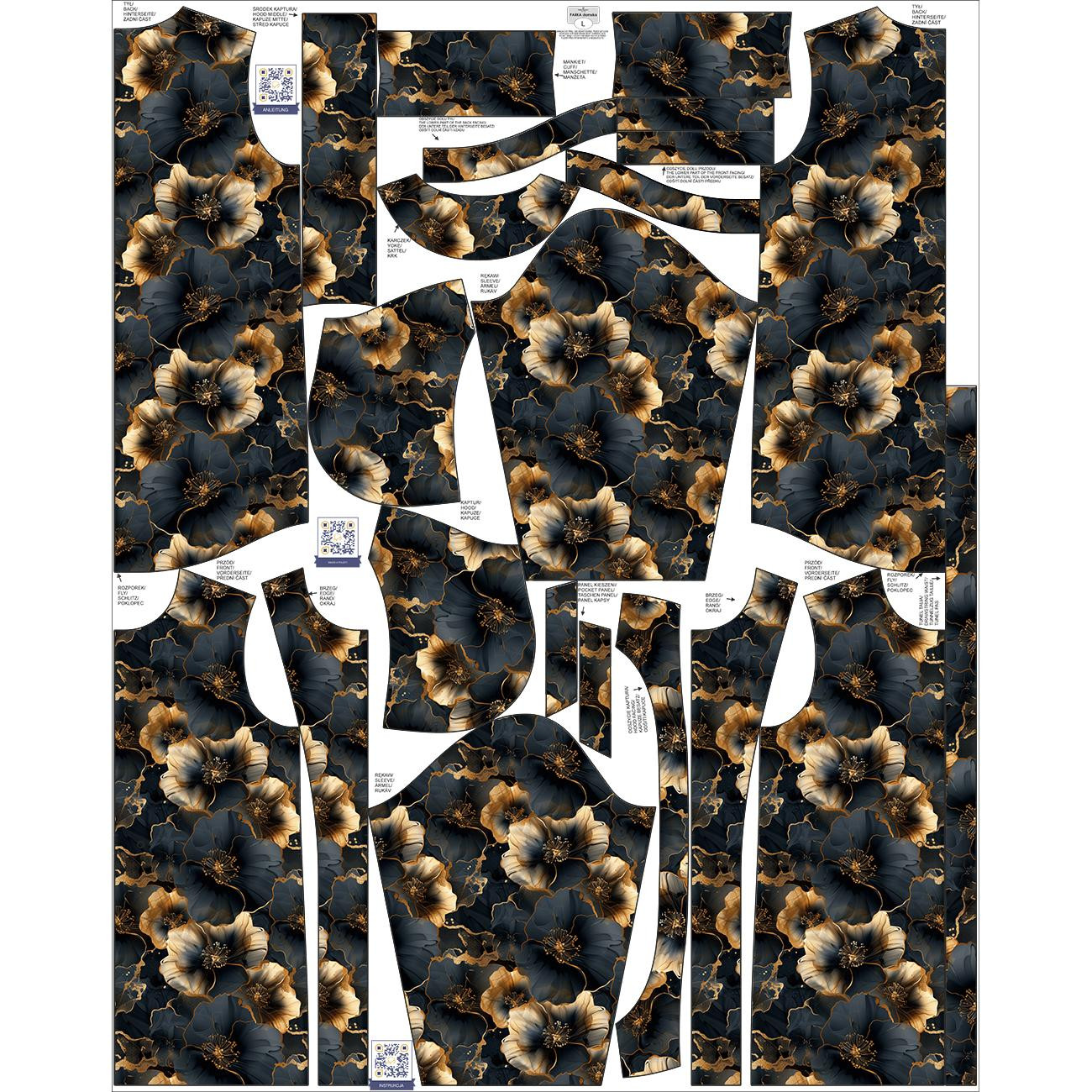 PARKA DAMSKA (ANNA) - AUTUMN FLOWERS WZ.20 - zestaw do uszycia