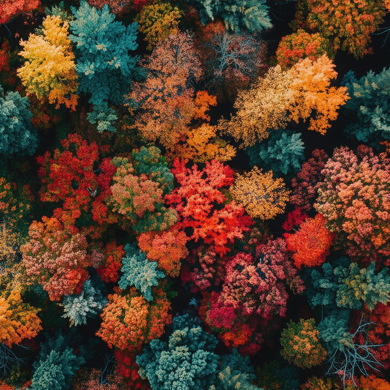 AUTUMN FOREST wz.4 - dzianina pętelkowa z elastanem ITY