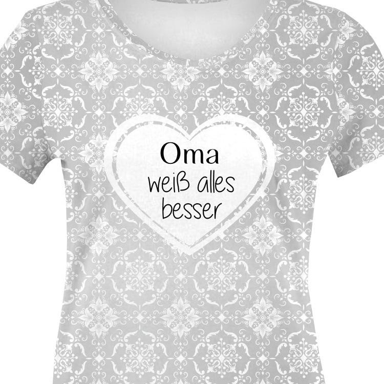 T-SHIRT DAMSKI - Oma weiß alles besser / damasco - single jersey