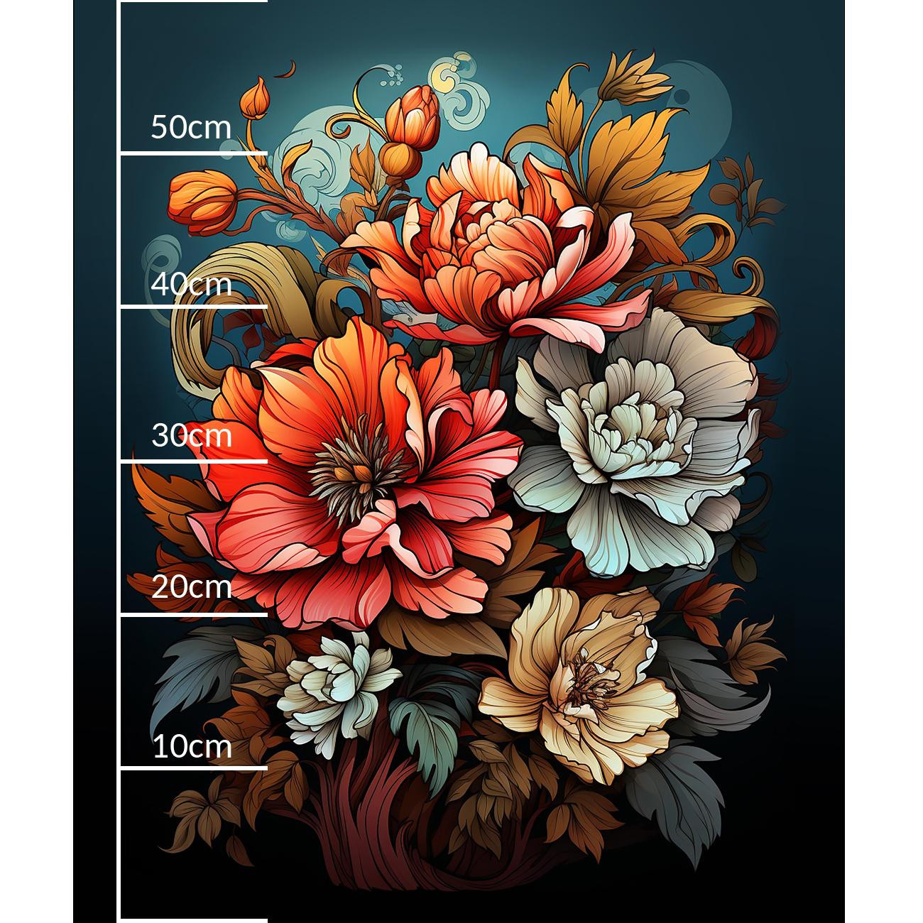 BOUQUET OF FLOWERS WZ.5 - panel (60cm x 50cm) tkanina wodoodporna