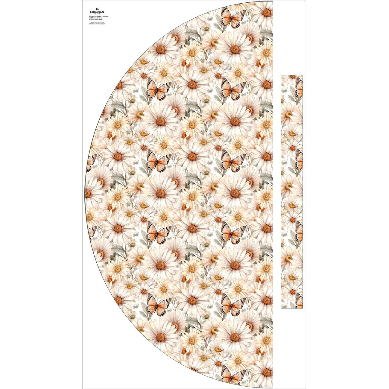 Panel na spódnicę "MAXI" - jersey wiskozowy/ Butterfly flowers wz.4 