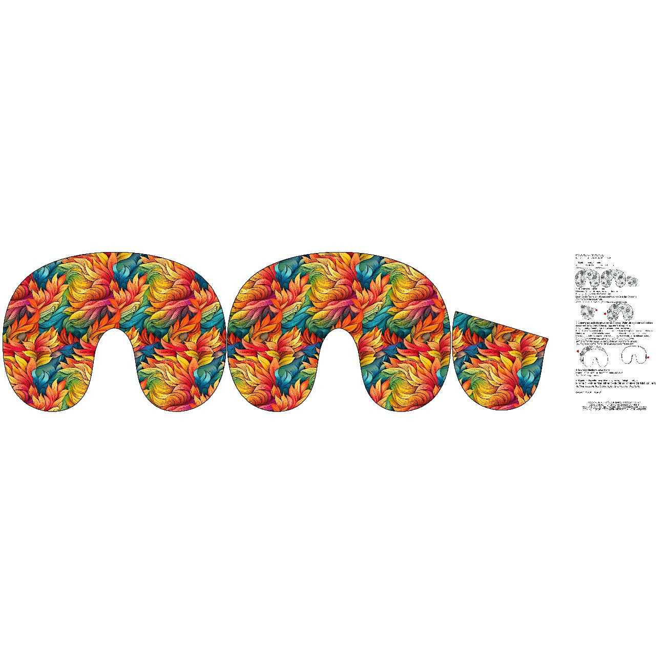PODUSZKA NA SZYJĘ - COLORFUL LEAVES wz. 4 - zestaw do uszycia