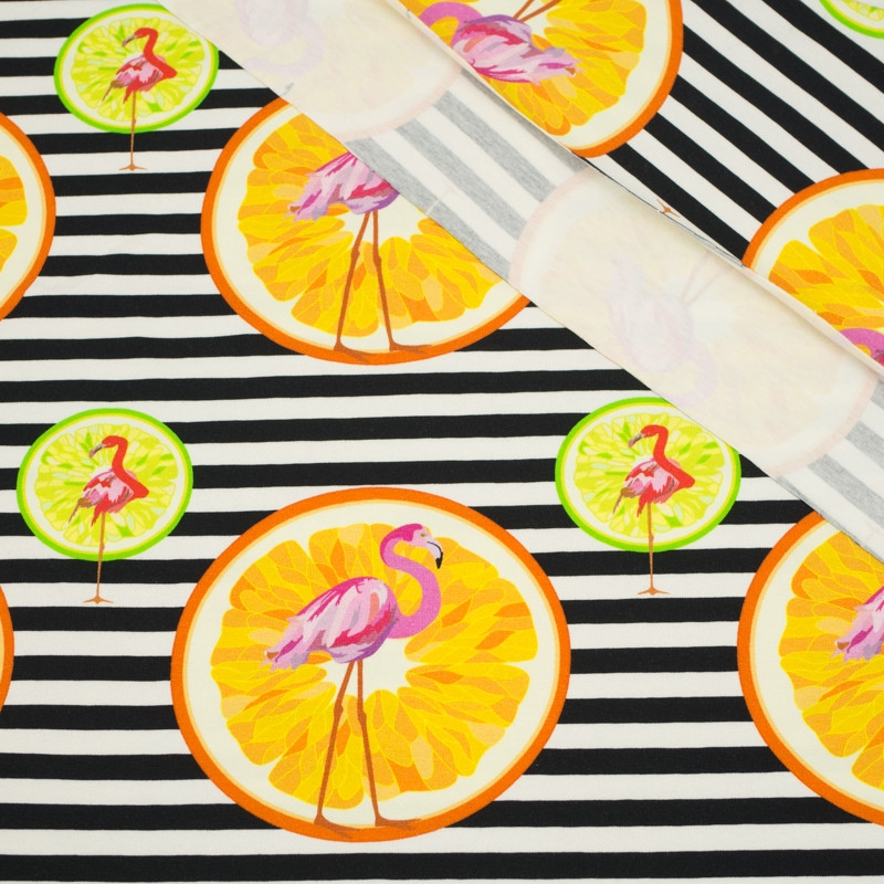 CYTRUSOWE FLAMINGI - Jersey wiskozowy WE210