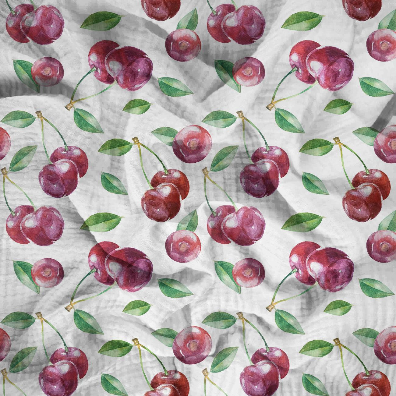 CZEREŚNIE WZ. 4 - Muślin bawełniany