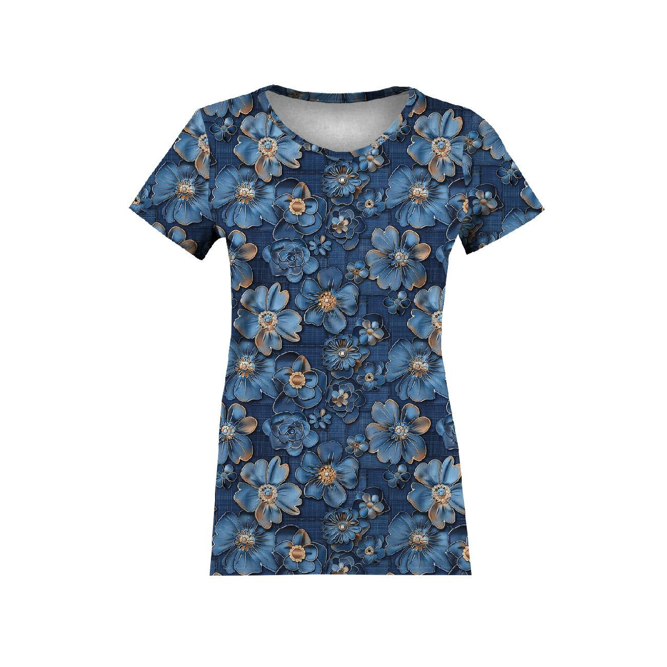 DENIM FLOWERS wz.1 - Len 100%